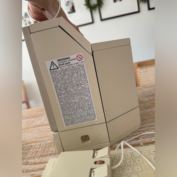 Zara Kids wooden desktop computer toy mouse keyboard neutral beige pretend play - Picture 9 of 11